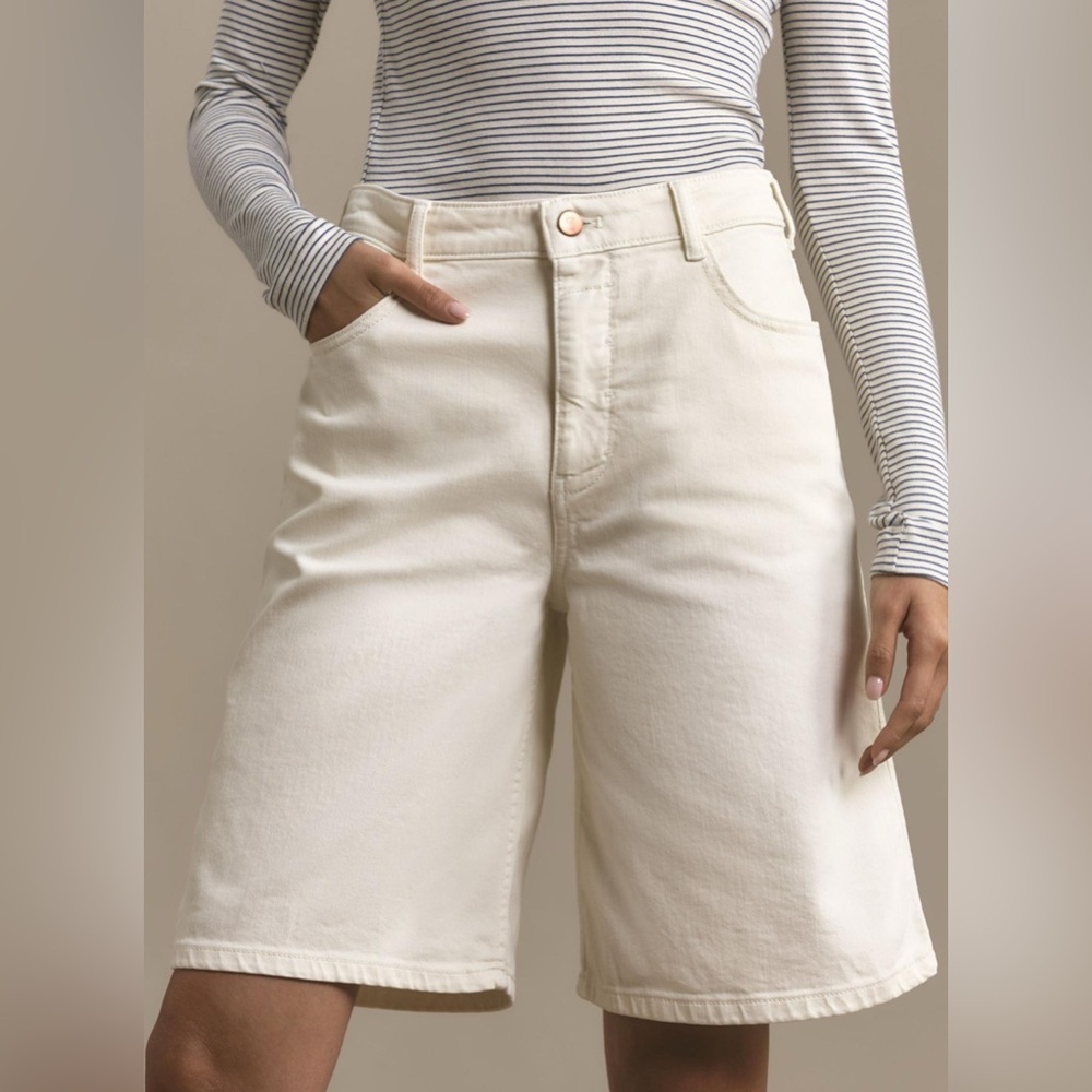 Anthro Pilcro | Bermuda Denim Shorts | Cotton | Natural | Women’s 32